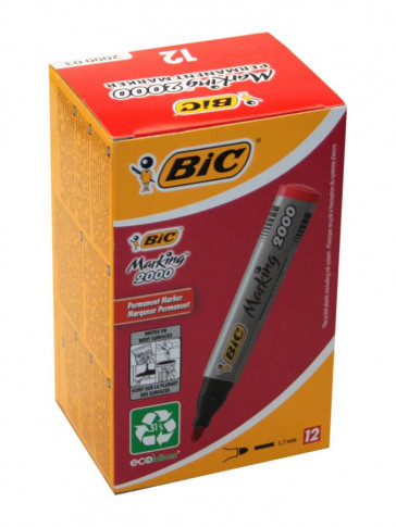 PENNARELLO BIC PERMANENT RED TONDO 12pz NEW