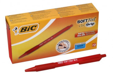 PENNA/SF. BIC SOFT FEEL GRIP RED SCATTO P.M. 12pz