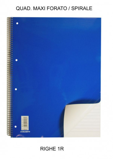 QUAD. MAXI ONE COLOR 1R 21X29 A4 5pz FORATO/SPIR. BLASETTI