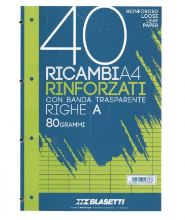 RICAMBI 21X29 A4 40F RA BLASETTI - RINFORZATI PVC
