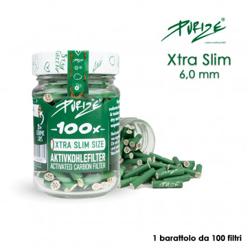 PURIZE CARBONI ATTIVI XTRA SLIM GREEN BARATT. 1x100pz