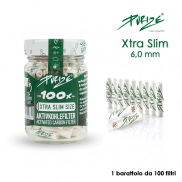 PURIZE CARBONI ATTIVI XTRA SLIM WHITE BARATT. 1x100pz
