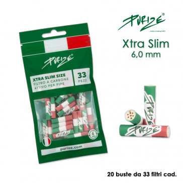PURIZE CARBONI ATTIVI XTRA SLIM ITALIA BUSTA 20x33pz PROV-C00002889