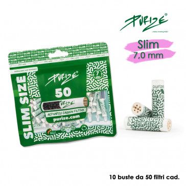 PURIZE CARBONI ATTIVI SLIM WHITE BUSTA 10x50pz PROV-C00001890