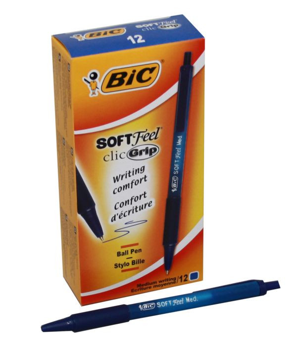 Penna Bic Soft Feel Blu a Scatto Clic Grip - Sfuse o Confezione