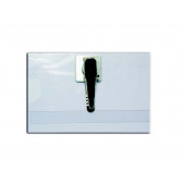 PORTA BADGE IN PVC CRISTAL C/ PINZETTA A CROCC.50pz