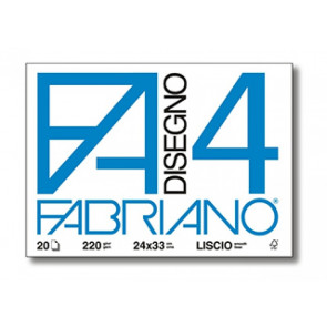 BLOCCO CARTA FABRIANO F4 BIANCO 24X34 220gr 1X20ff LISCIO