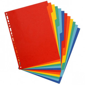 FOGLI DIVISORI COLORATI PLASTICA 12PZ 210X297