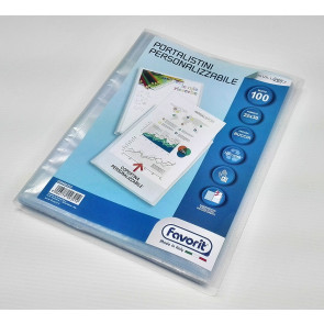 PORTA LISTINO FLESS.1X100BUSTE220X300mm TRASP.