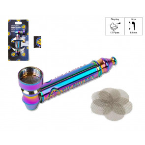 THE BULLDOG METAL PIPE 83mm EMBOSSED RAINBOW 1pz (CONF.12pz)