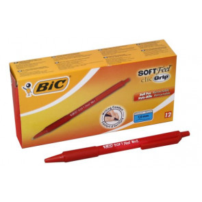 PENNA/SF. BIC SOFT FEEL GRIP RED SCATTO P.M. 12pz