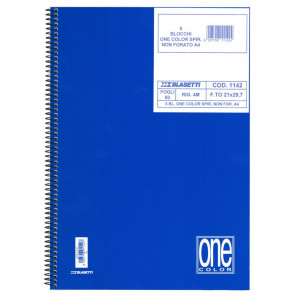 QUAD. MAXI ONE COLOR 4M 21X29 A4 5pz SPIR. BLASETTI