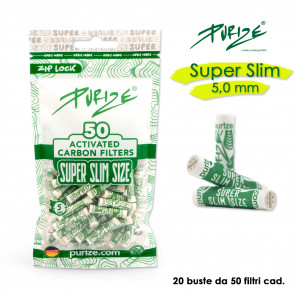 PURIZE CARBONI ATTIVI SUPER SLIM WHITE BUSTA 20x50pz