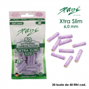 PURIZE CARBONI ATTIVI XTRA SLIM LILAC BUSTA 20x50pz PROV-C00011885