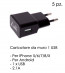 CARICATORE MURO 1 USB NERO LILLI 5pz